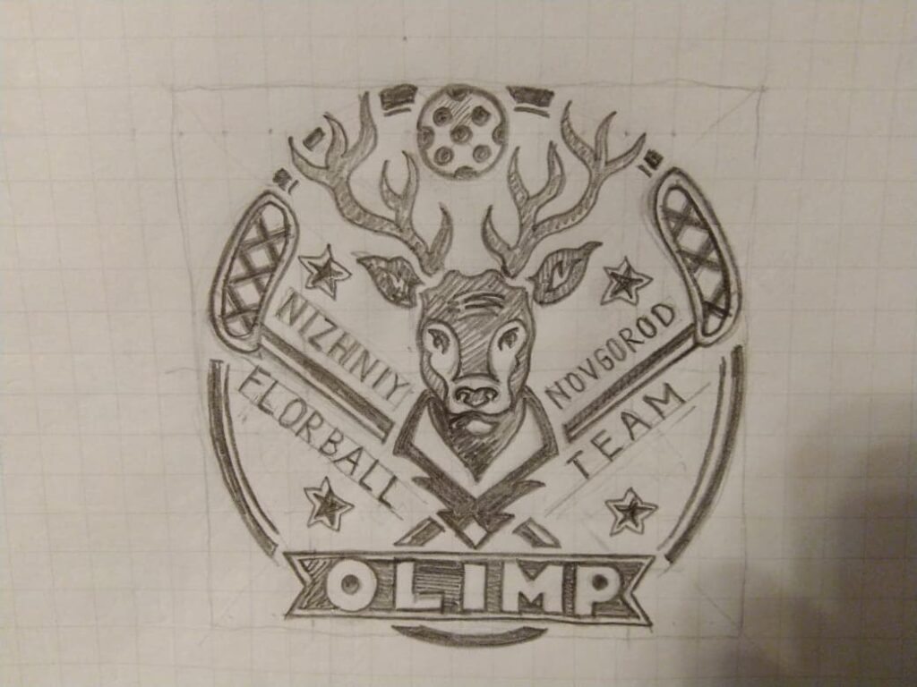 Идея от дизайнера логотипа флорбольной команды Олимп