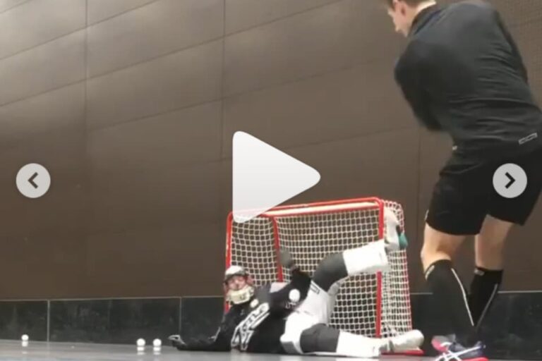 Флорбол. Пас на штангу